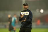 Rhinos coach Rohan Smith, pictured, will liaise with Batley boss Craig Lingard about Luke Hooley's availability for Saturday's 1895 Cup final.
Picture by Bruce Rollinson