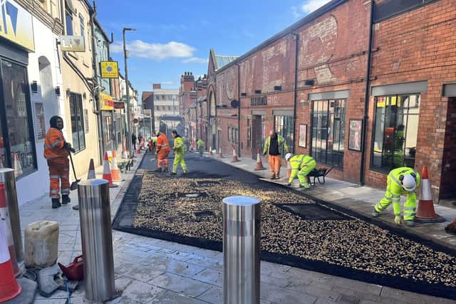 The council’s Leeds city centre team has shared a picture of the work taking place to transform Merrion Street