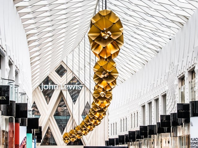 Flanked by John Lewis, the shopping centre was one of the most eagerly anticipated developments in the whole of the retail world, not just Leeds. Victoria Gate opened in October 2016 and won an award for 'Best Shopping Centre' in 2017. The striking design is a modern interpretation of the neighbouring Victoria Quarter and has quickly become a landmark building in the city.