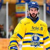 STRIKE ONE: Matt Bissonnette opened the scoring in Swindon but Leeds were beaten 5-1 by the NIHL National leaders. Picture: Kev Bland/Knights Media.