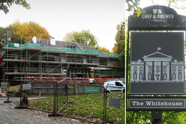 The White House pub, on Wetherby Road, near Roundhay Park in Leeds, pictured with scaffolding on the outside as it closes until November for a major refurbishment project.