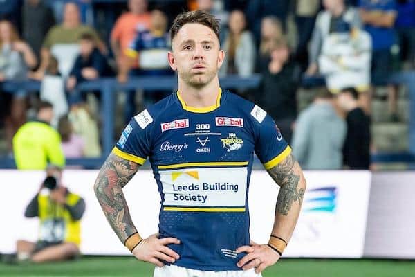 Richie Myler after Rhinos' golden-point loss to St Helens. Picture by Allan McKenzie/SWpix.com.