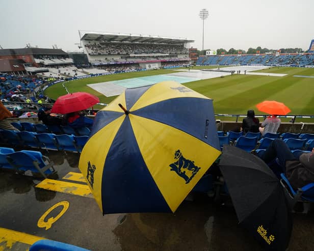 Fans who attended the third day of The Ashes at Headingley Stadium were promised a refund after rain caused delays throughout the day. Photo: Mike Egerton/PA Wire