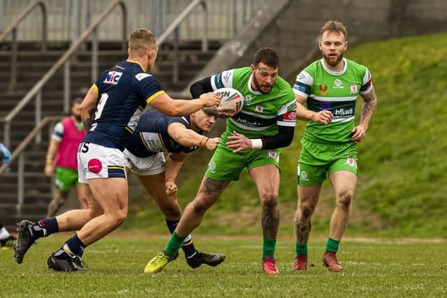 Jimmy Watson seen in pre-season action for Hunslet RLFC against Leeds Rhinos in 2023. Picture by Paul Whitehurst/Hunslet RLFC.