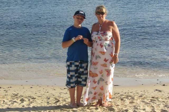Callum (L) and Tracy (R) have a great bond as foster son and mum