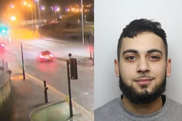 Tabish Khan, 23, has been jailed for more than two years after his speeding car hit a wall and burst into flames