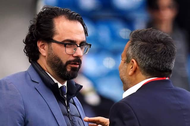 Victor Orta pictured alongside ex-Leeds chairman Andrea Radrizzani at Elland Road. (Pic: Mike Egerton/PA Wire)