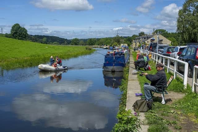 Fishermen enjoying a glorious sunny sunday by the Leeds Liverpool Canal at Rodley. (Pic credit: Tony Johnson)