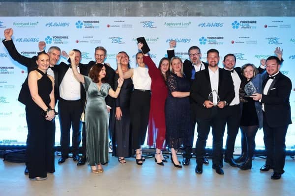 Ison Harrison team members celebrate a double award win at the Yorkshire Legal Awards.