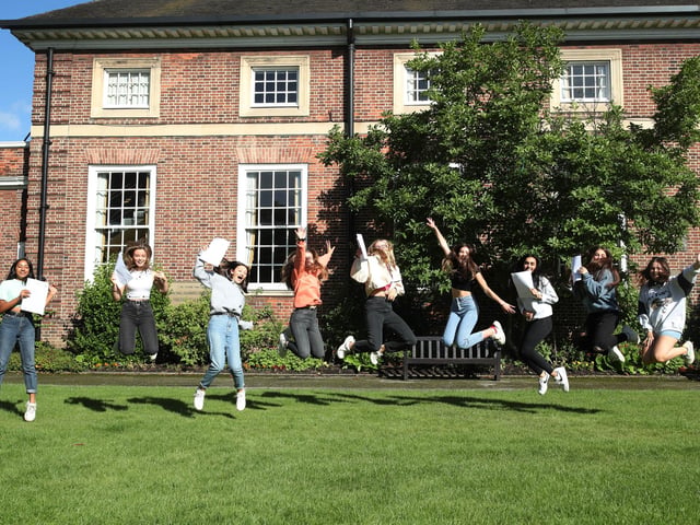 The private, fee-paying girls school, in Wentworth Street, Wakefield, was ranked 176th in the guide. It offers primary, secondary and post-16 education and has 638 pupils. Pictured are pupils celebrating their GCSE results.