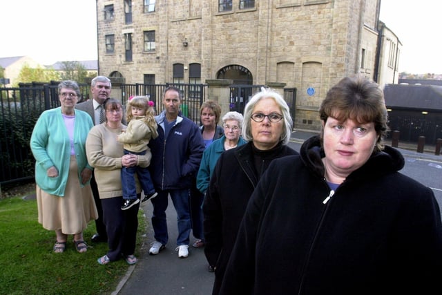 October 2003 and local councillors and residents were complaining about a proposed extension on the student bar within the Kirkstall Brewery University Residents on Broad Lane. Pictured, from left, are June Gaunt, Cllr Ted Hanley, Diane Bond holding her daughter Abigail, Chris Marsh, Pauline Burrow, Irene Goodall, Coun Denise Artkinson and Hayley Marsh.