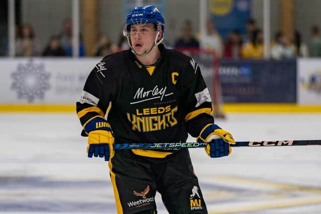 CAPTAIN FANTASTIC: Kieran Brown passed the 200-point mark for Leeds Knights on Sunday night, just halfway through his second season with the NIHL National club. Picture courtesy of Oliver Portamento