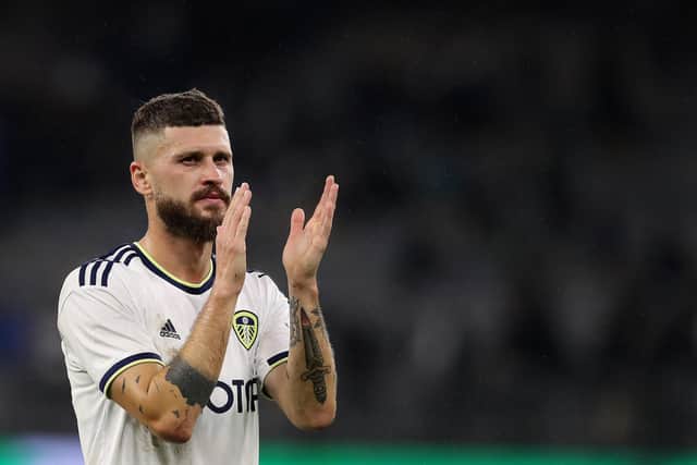 PERTH, AUSTRALIA - JULY 22: Mateusz Klich of Leeds United acknowledges the fans after the Pre-Season friendly match between Leeds United and Crystal Palace at Optus Stadium on July 22, 2022 in Perth, Australia. (Photo by Will Russell/Getty Images)