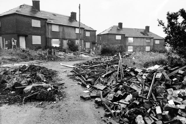 Demolition work began in June 1992 on the Roker estate in Pudsey. 70 houses were earmarked for demolition.