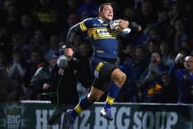 A spectacular long-range interception try scored by Ryan Hall in Leeds Rhinos' 2012 World Club Challenge win against ManlySea Eagles at Headingley.