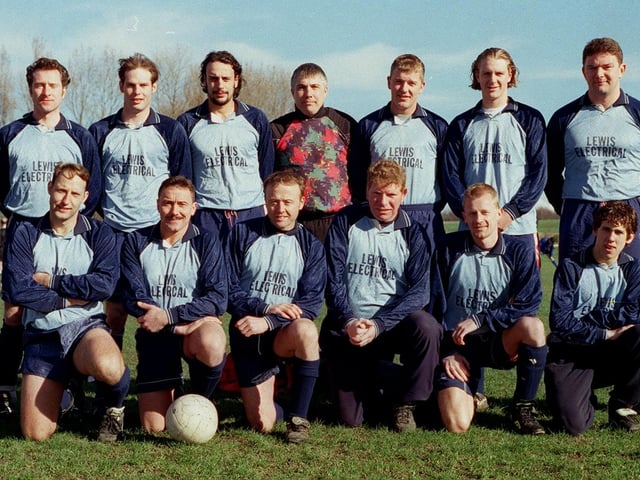 Rothwell Athletic, who played in the West Yorkshire League, in February 1998. Pictured, back row from left, are Iain Kitchen (assistant manager), Paul Kaye, Stuart Baldwin, Tim Lowe, Chris Dews, Paul Kelly, Simon Portrey, Dave Amman and Alan Hunt (manager). Front row, from left, are Phil Wilson, John Sweeney, Peter Thornton, Phil Hart, Ian Boardman and Dave Ward.