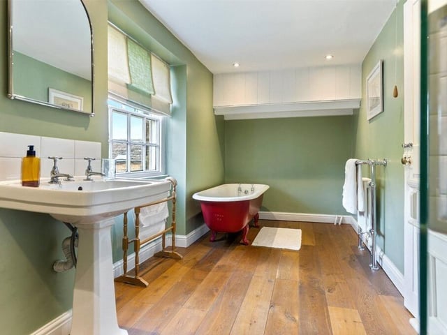 A thoughtfully appointed bathroom combines practicality with refined design.