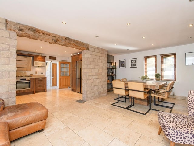 The double aspect dining area space is light and airy.