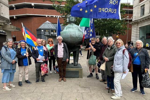 An inaugural walk Leeds for Europe held in July 2023 to mark the launch of its Leeds Eurowalks website included Dortmund Square. It will be the starting point for its Sunday May 11 walk.