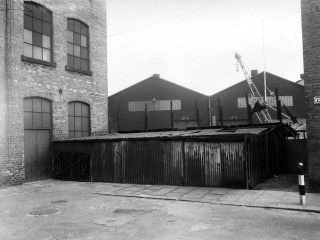Industrial premises at the bottom of Riley Street, junction with the end of Garden Avenue. This was formerly Croydon engineering works, later Clayton Boiler makers and engineers. Pictured in July 1961.