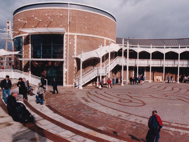 The circular structure of Tetley's Brewery Wharf Museum opened on March 19, 1994.