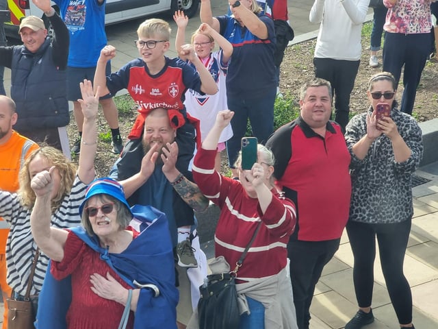 Fans along the route.