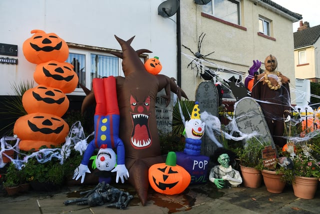 This house in Otley is expecting to draw a lot of attention by trick or treaters come Monday
