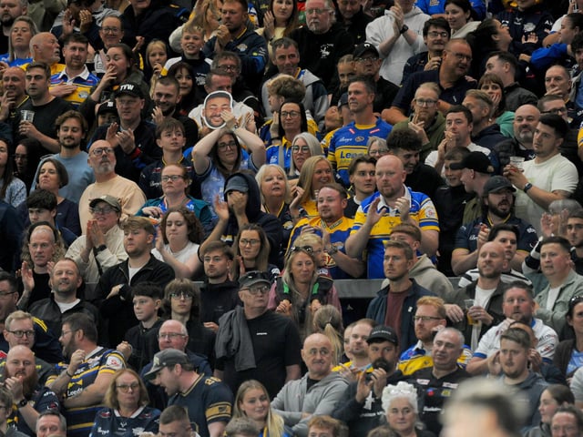 Rhinos fans in the South Stand at AMT Headingley.