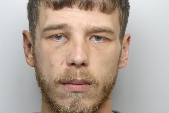 Hall-Hey was jailed after he and his girlfriend attacked a man in an Asda car park with a knife and a hammer. Hall-Hey stabbed the man in the chest after an argument, while his partner tried to hit him with the hammer. The victim was taken to Leeds General Infirmary to receive treatment to one knife wound to his arm and three to his abdomen. Both defendants were recognised from the footage and arrested. Hall-Hey, aged 27, of Smirthwaite View, Normanton later admitted Section 18 GBH with intent and possession of a bladed article. Westwood, aged 25, of the same address, admitted Section 20 GBH without intent, and possession of an offensive weapon. Westwood received a two-year jail sentence, suspended for two years. Hall-Hey was given four-and-a-half years' jail. (pic by WYP)