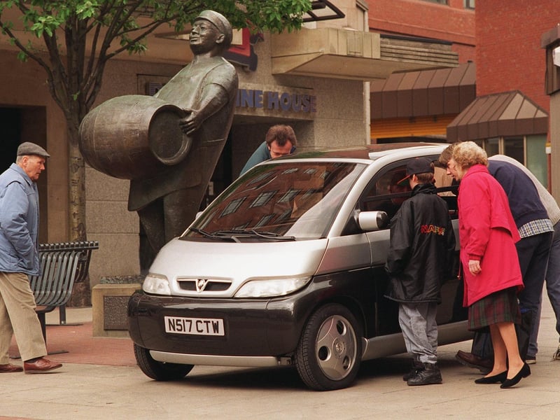 Causing a stir. New concept car from Vauxhall, The Maxx proved a head turner among shoppers on Dortmund Square.