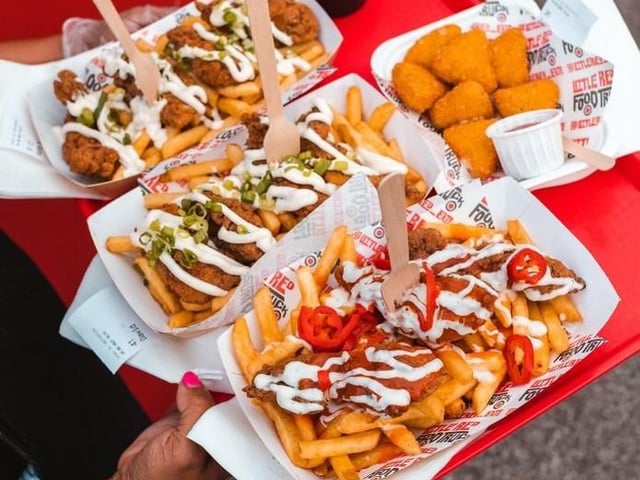 Guests can indulge with handmade smash burgers served in toasted brioche buns, fried chicken, fries and a range of beers and cocktails from Little Red Food Truck. There is also a choice of gluten- or dairy-free burgers, as well as other vegetarian and vegan options.