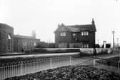 The Police Station at the junction of Cross Gates Lane with Station Road in January 1940. It opened in 1900 and became Leeds City Police property following boundary extensions and used as a section station until 1965 when it was taken over by Social Services; it has now been demolished. On the left is Crossgates Library which is on Farm Road and opened in 1939.