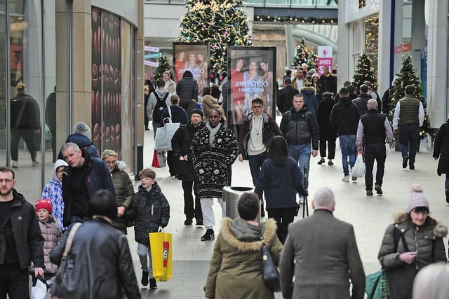 Christmas shoppers at Trinity Leeds.