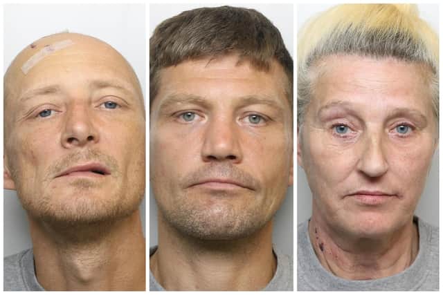 (l-r) Donaldson, Sladek and Hargreaves were all jailed today.