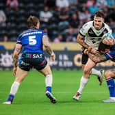 Former Leeds Rhinos forward Ethan O’Neill on the attack for Hull FC against Wakefield Trinity. Picture by Alex Whitehead/SWpix.com.