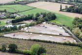 A drone image of the traveller site near Hillam.