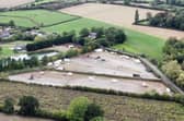 A drone image of the traveller site near Hillam.