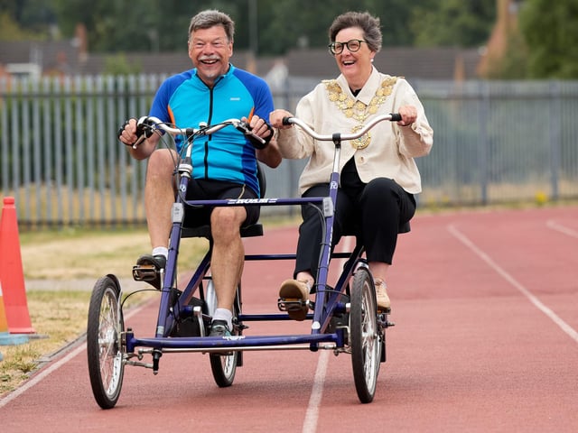 Enjoying a tandem ride