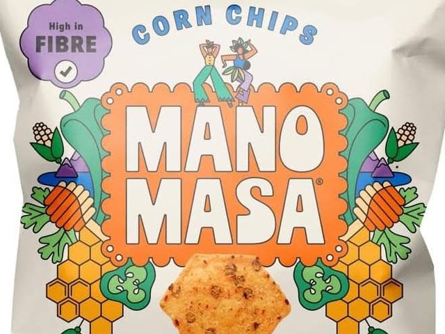 Manomasa Chilli & Honey Corn Chips, £1.25.