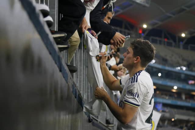 LOAN SWITCH: For Leeds United's Dan James, above, to Fulham. Photo by James Worsfold/Getty Images.