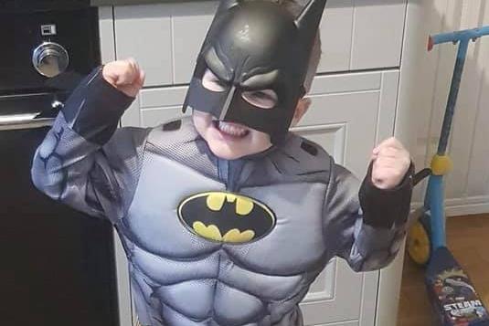 Georgia McGrath writes: "Billy McGrath, aged three, going to Nettleworth School Nursery as Batman."