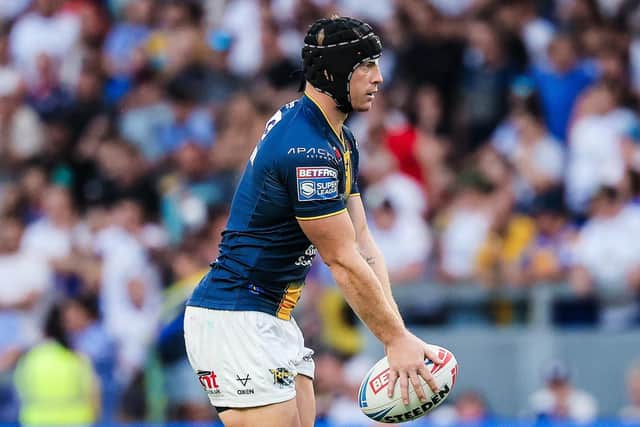 Leeds Rhinos' Lachie Miller in action against Leigh Leopards. Picture by Alex Whitehead/SWpix.com.