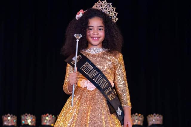 As well as being crowned Petite Miss Diamond UK, Grace was also given a ‘spokesmodel’ award for speaking out on world peace and equal opportunities. Image: Ant Bradshaw Photography