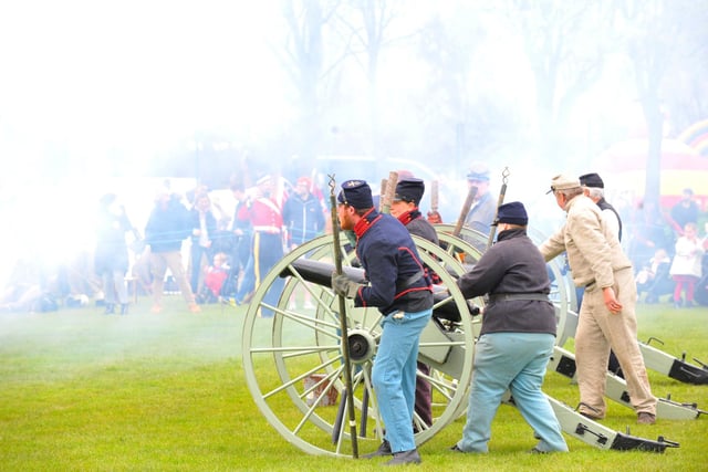 Attendees were entertained by battle re-enactments.