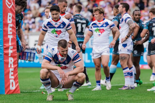 There was disappointment for Max Jowitt and his Wakefield Trinity teammates last week when they suffered a four-point defeat to Leigh Leopards. Picture by Alex Whitehead/SWpix.com.