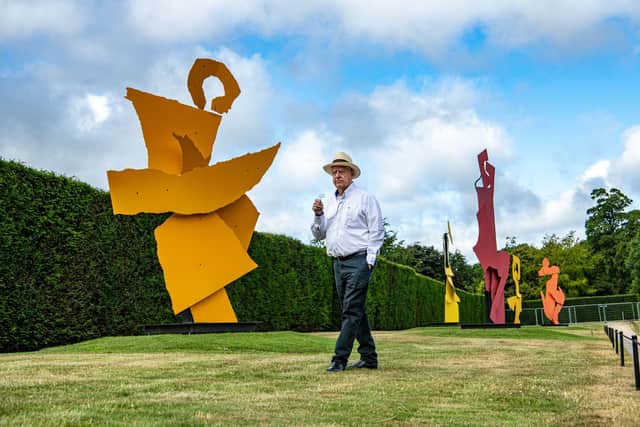 William Kentridge with his exhibition 'The Pull of Gravity' running  until April 19, 2026 in the Underground Gallery and outdoors at the Yorkshire Sculpture Park. Picture: Tony Johnson.