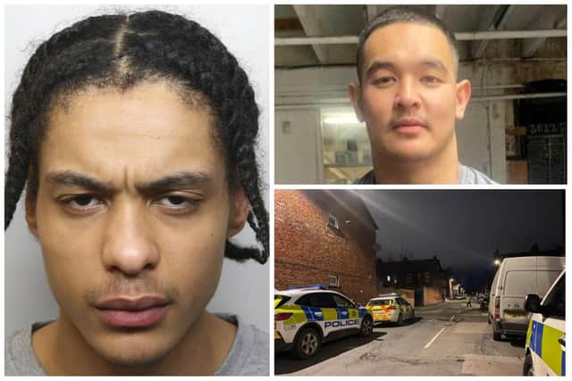 Williams (left) was jailed for killing Peter Wass (top right) on the streets of Chapeltown. (pics by WYP / National World)