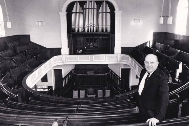 The Rev Joseph Wieland, pictured at the Hunslet Baptist Tabernacle on Low Road in March 1987, which was celebrating its 150th anniversary.