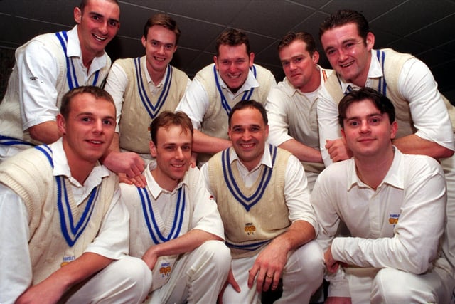 Farsley's six-a-side cricket team pictured in March 1999. Back row, from left, are Stephen Brown, Andrew Doidge, Richard Gould (captain), Matthew Doidge and Matthew Barnes. Front row, from left, are Mark Ross, Richard Allinson, John Goldthorp and Stewart Smith.