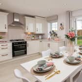 B&DWS - The kitchen and dining area inside a typical show home at Thornberry Gardens